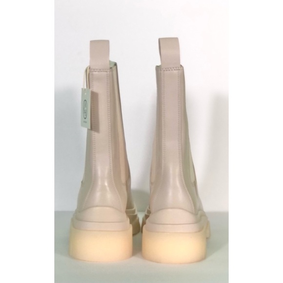 ASH Women's Leather Cream Beige Platform Combat Chelsea Boots Size 39 US 9 NWT - Picture 4 of 10